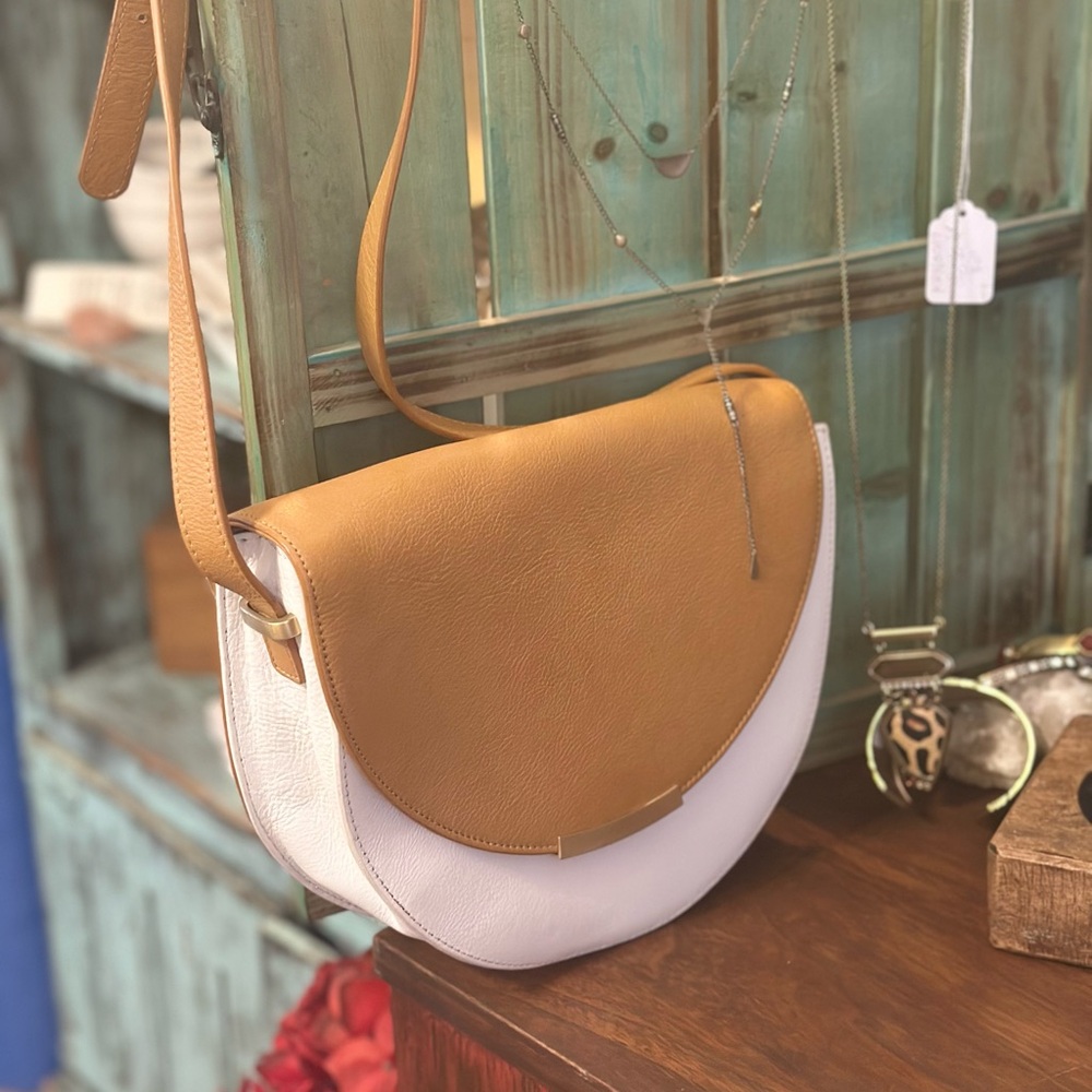 Silpada Tan and White Crossbody Bag